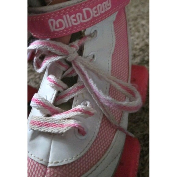 Roller Derby Firestar Roller Skates Youth Girl's Size 1 White Neon Pink With Box - Picture 13 of 16